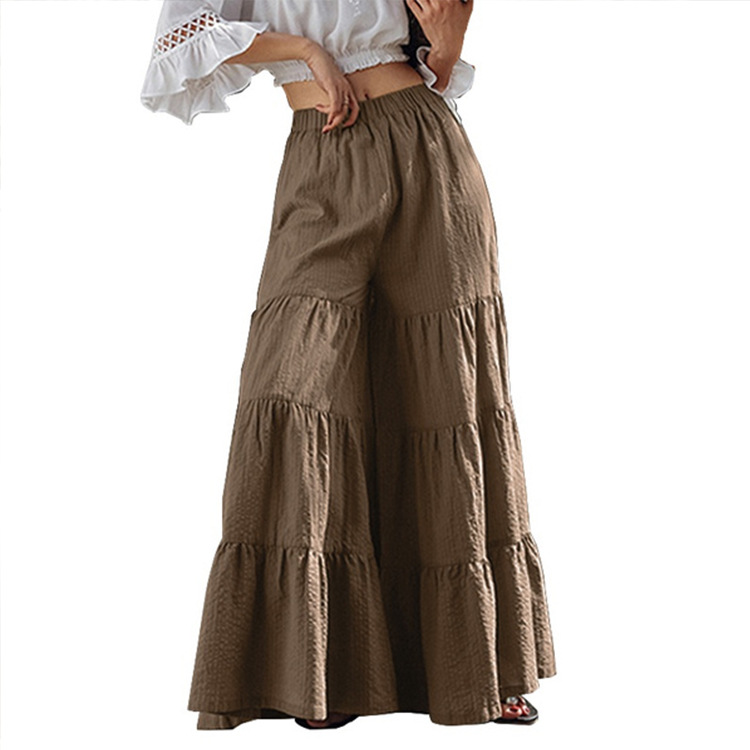 Women's Spliced Flared Pants Skirt Slimming Cake Pants