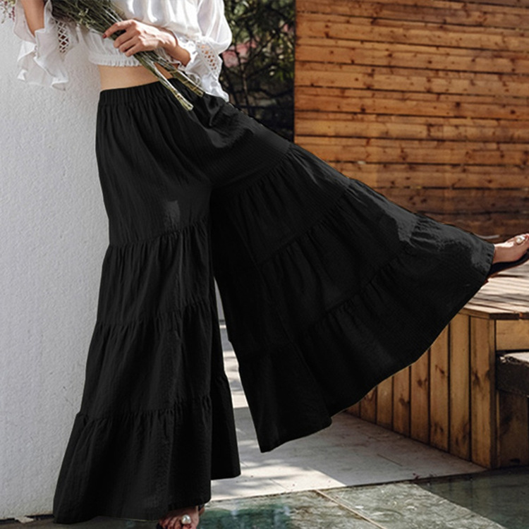 Women's Spliced Flared Pants Skirt Slimming Cake Pants