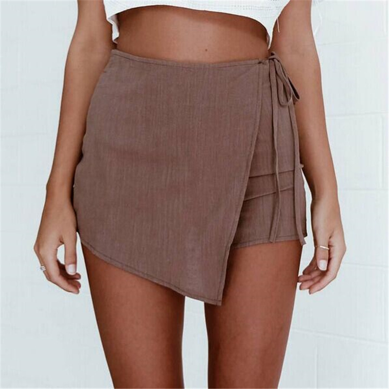 Women's Asymmetric Bandage Skirt Shorts Thin Summer Casual Pants