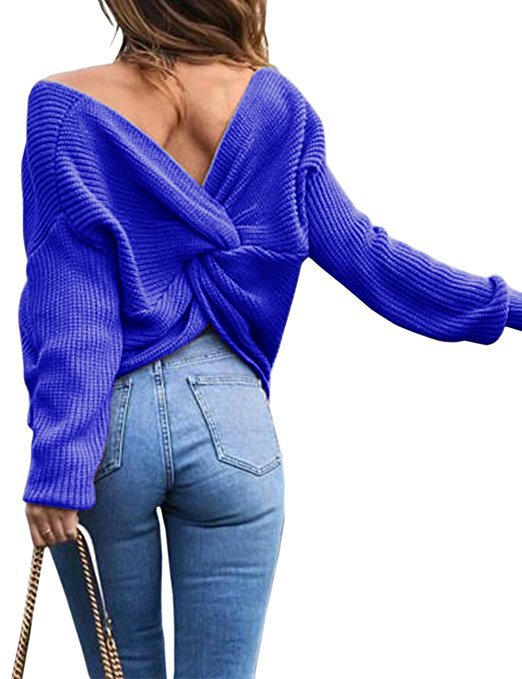 Women's V-Neck Slim Fit Knit Sweater
