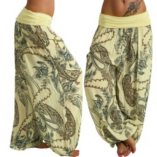 Digital Print Wide-Leg Casual Pants