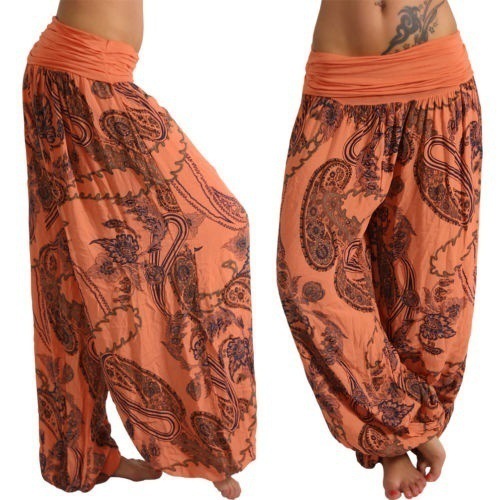 Digital Print Wide-Leg Casual Pants
