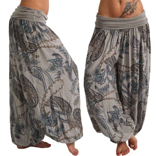 Digital Print Wide-Leg Casual Pants