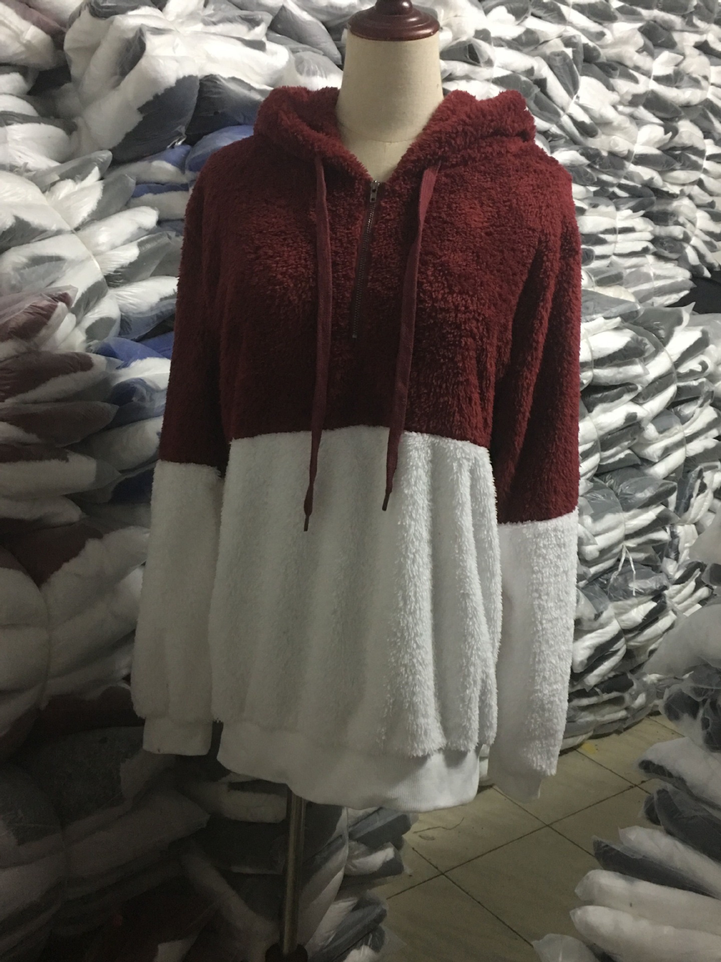 Women's Long-Sleeve Hooded Fleece Sweatshirt Jacket