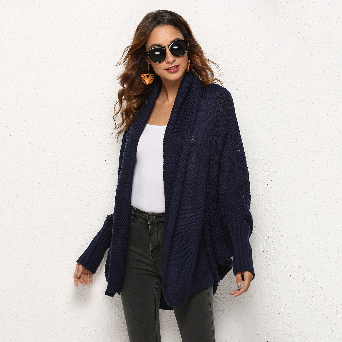 Women's Off-Shoulder Loose Knit Sweater Cardigan