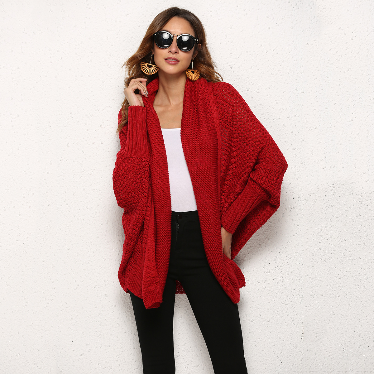 Women's Off-Shoulder Loose Knit Sweater Cardigan