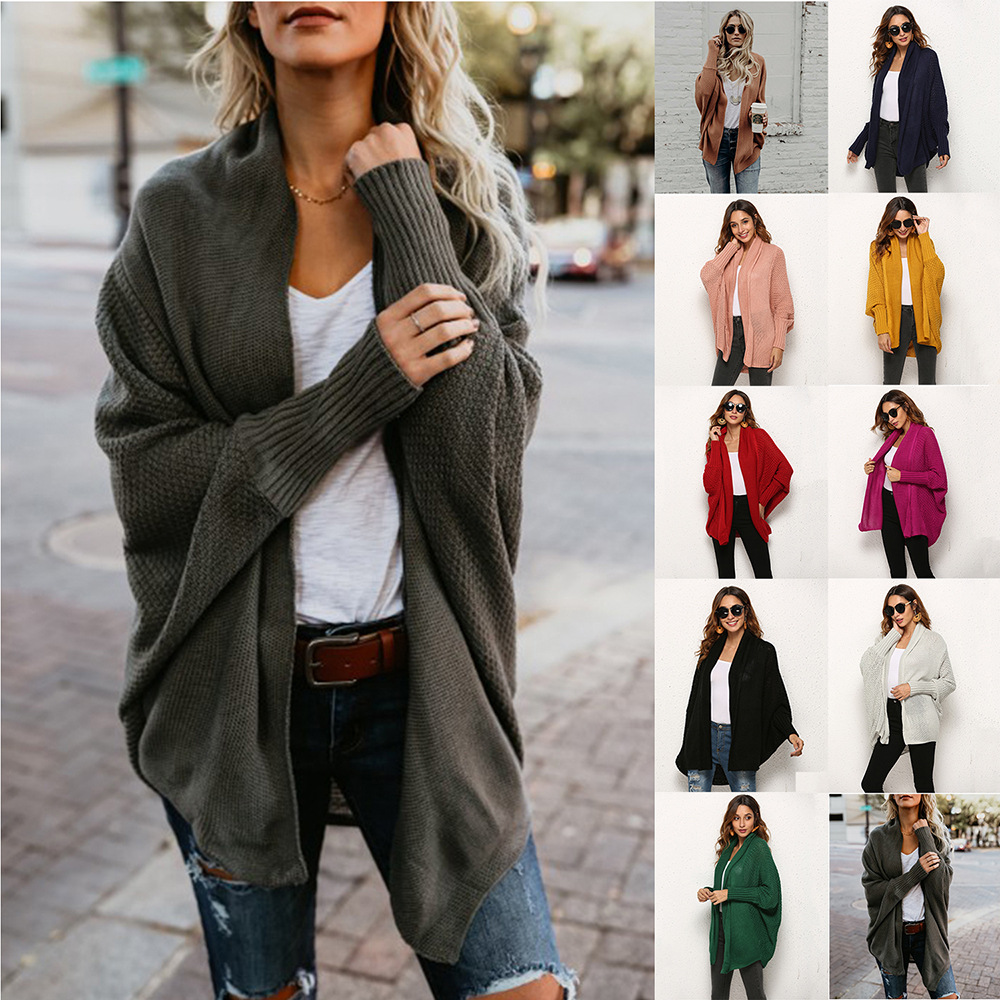 Women's Off-Shoulder Loose Knit Cardigan Sweater