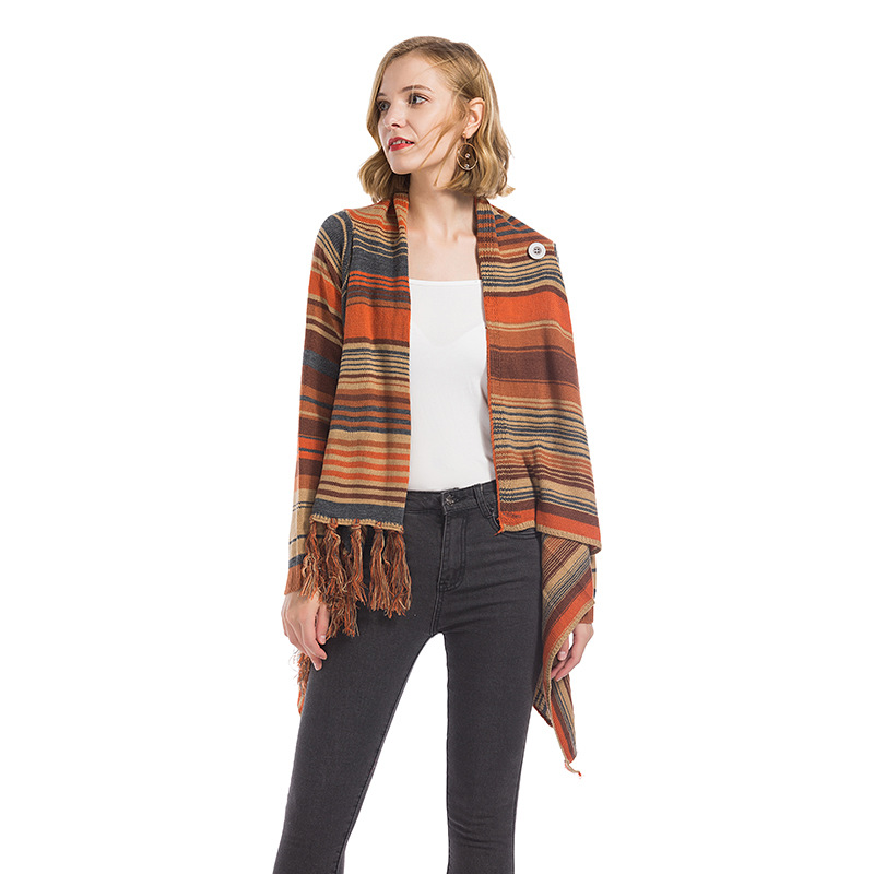Women's Loose Knit Sweater with Scarf Neck