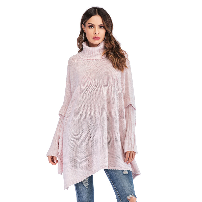 Women's Plus Size Turtleneck Sweater Loose Knit Pullover