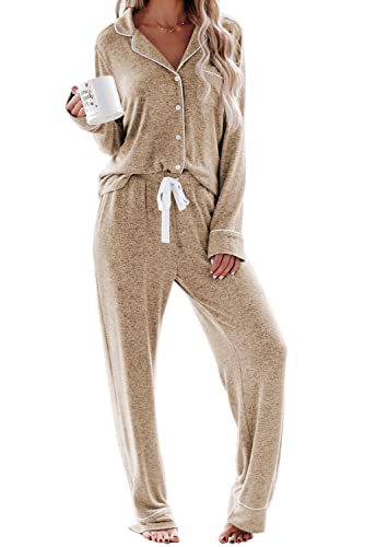 Women's Cuban Collar Printed Long Sleeve Button Set