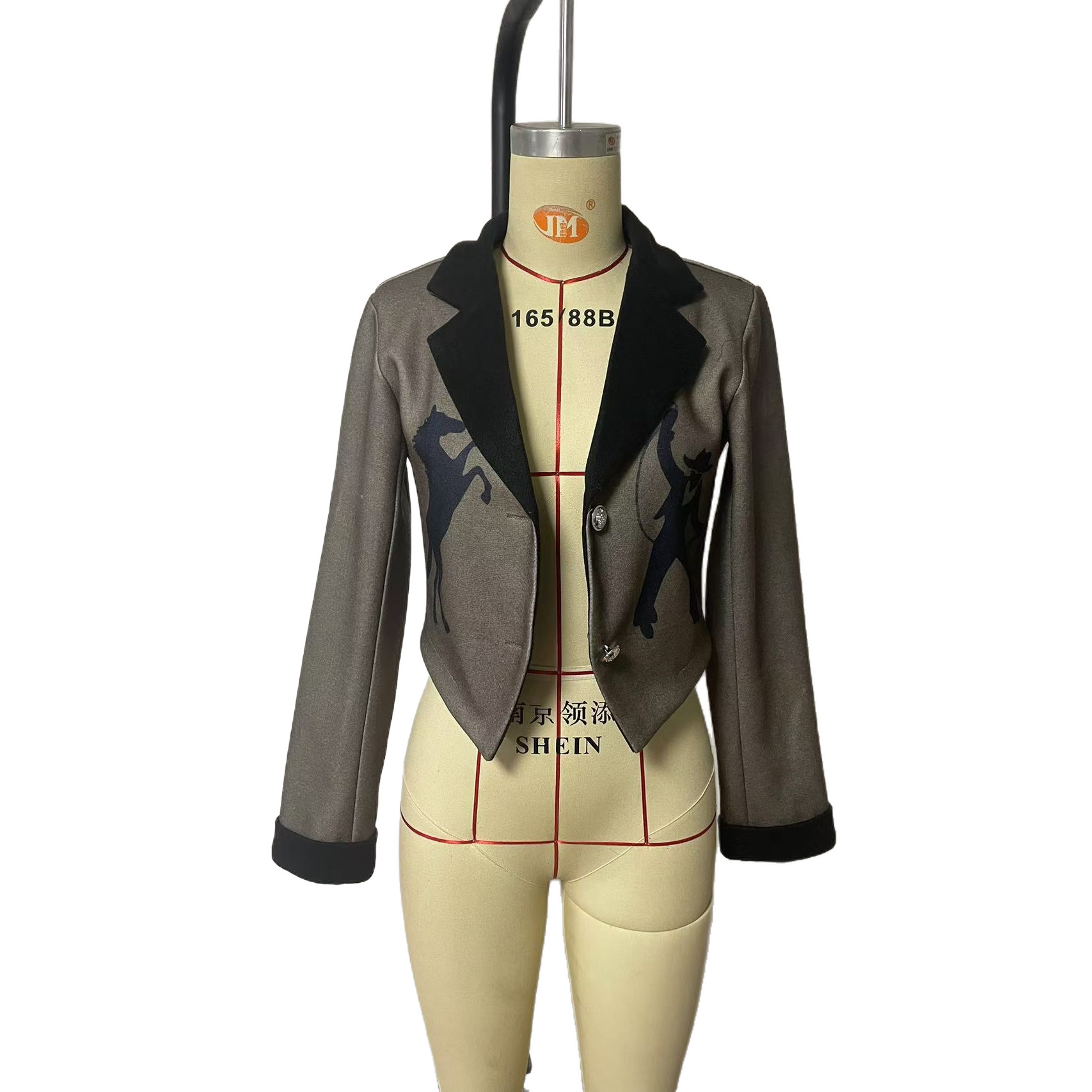 Women's Long Sleeve Gold Velvet Lace Trim Loose Slimming Jacket