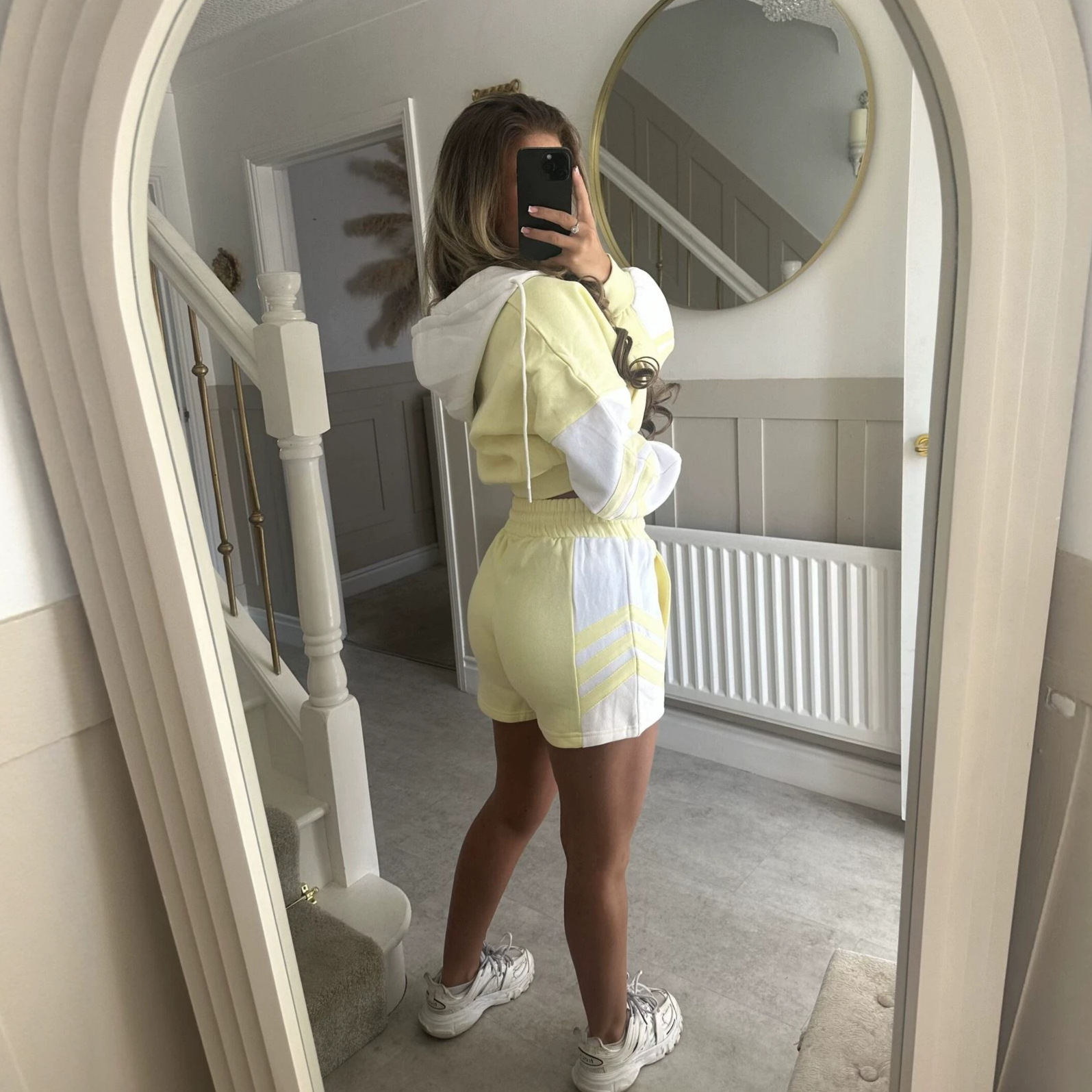 Women's Colorblock Three-Stripe Casual Sportswear Set