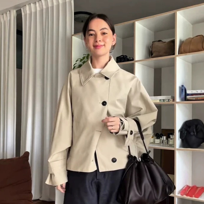 Women's Loose Hooded Cape-Style Trench Coat