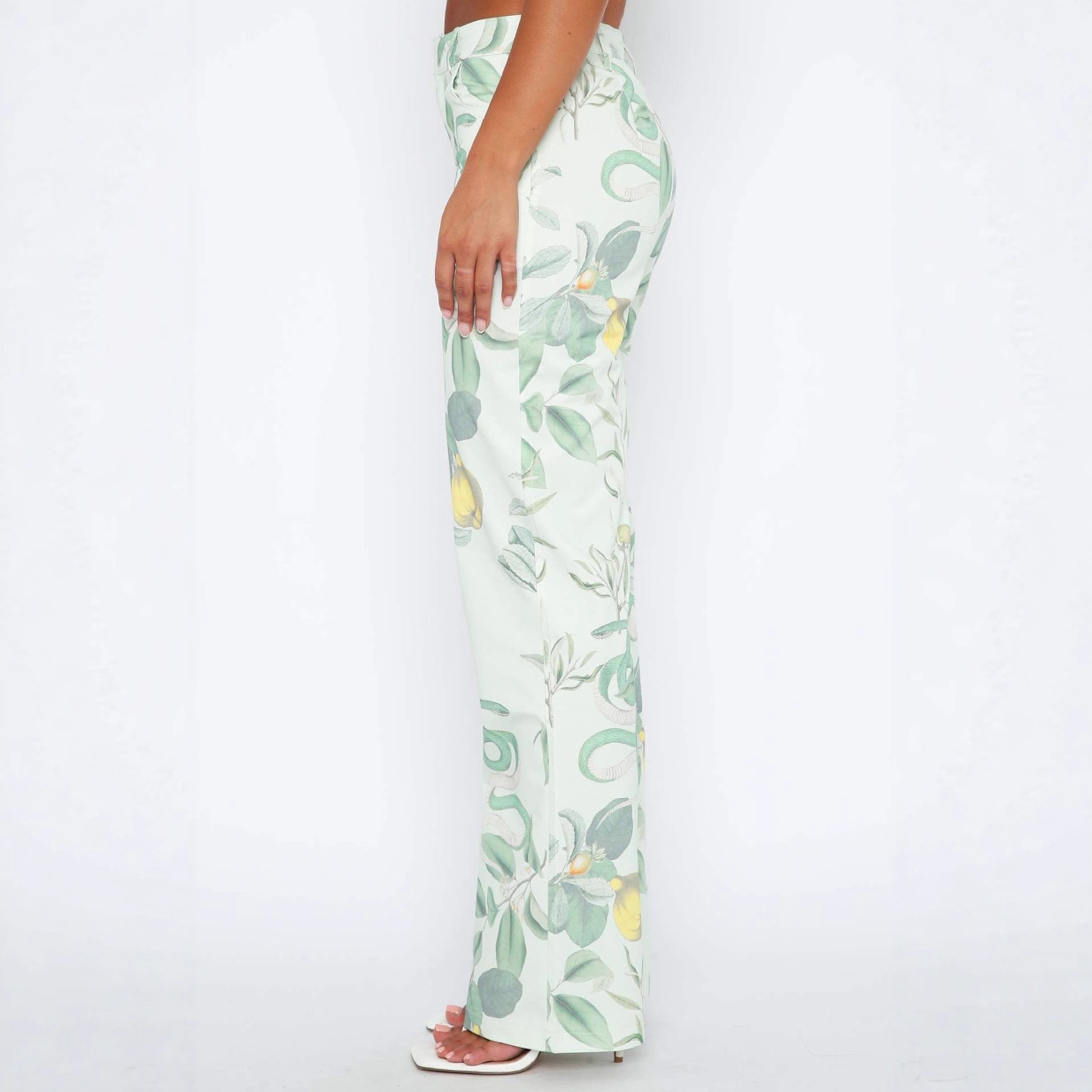 Women's Printed Straight-Leg Mid-Rise Casual Pants