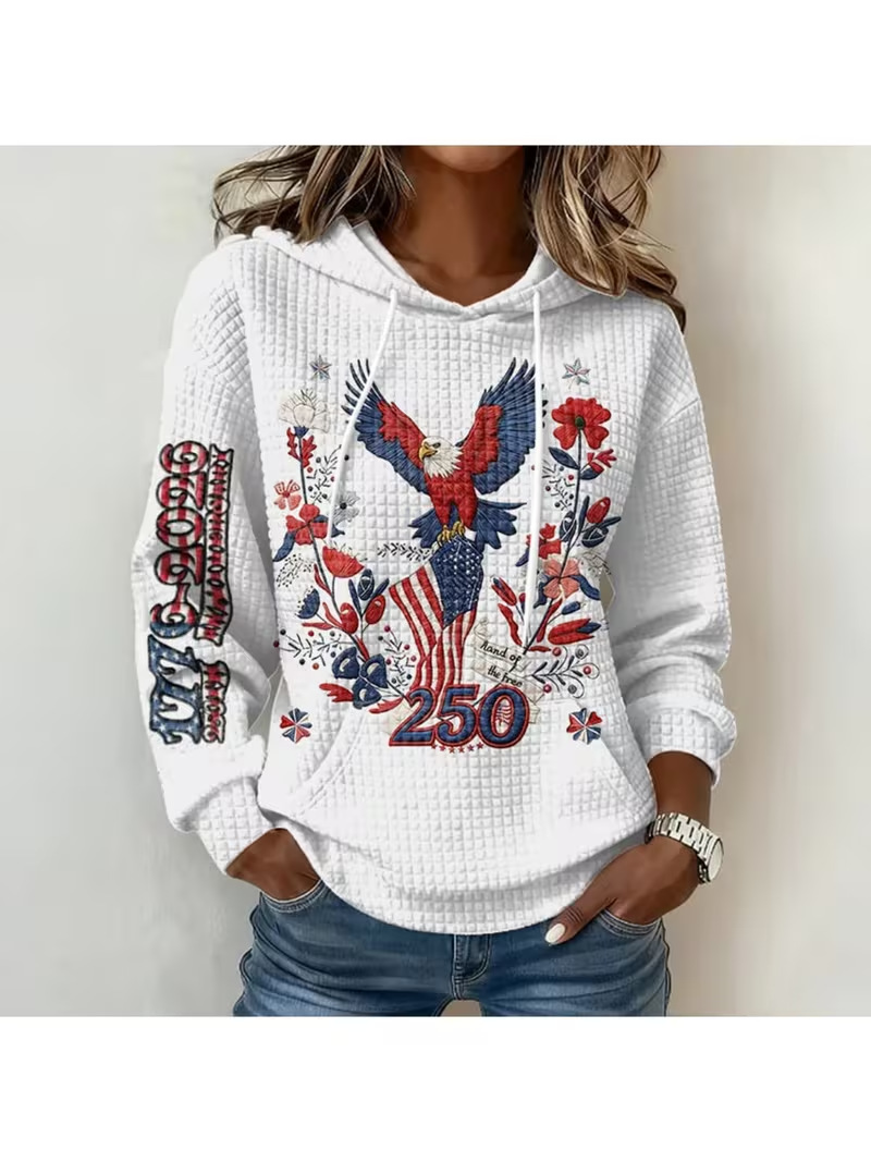 Women's American Independence Day Anniversary Print Sweatshirt
