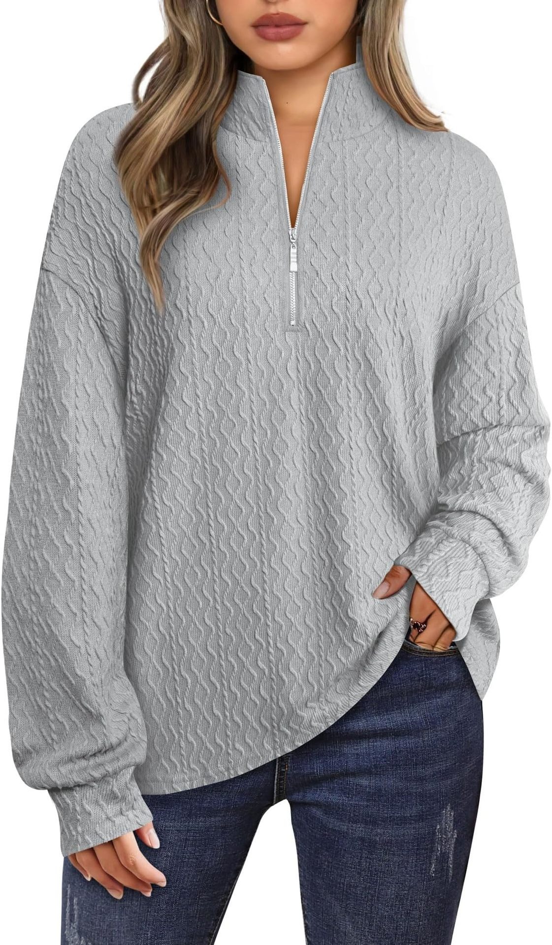 Women's Zip-Up Long-Sleeve Solid Color Hoodie