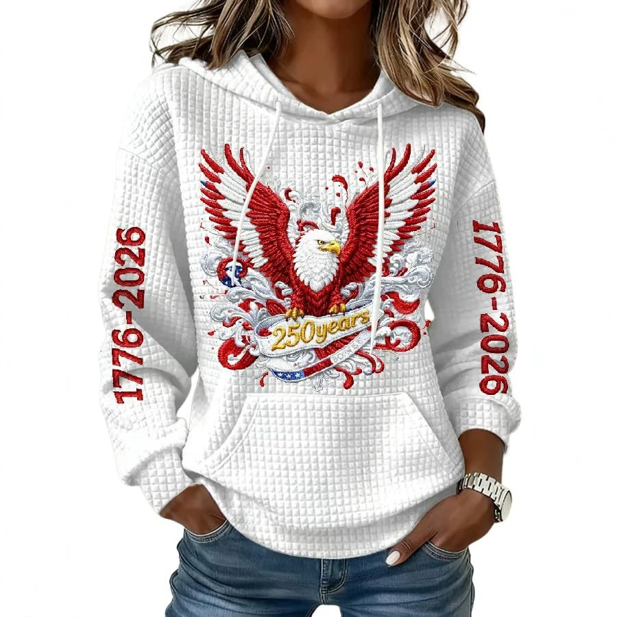 Women's Casual Printed Hoodie Long Sleeve Crewneck