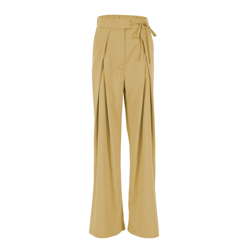 Women's High-Waist Straight-Leg Wide-Leg Pants with Drape, Loose Fit