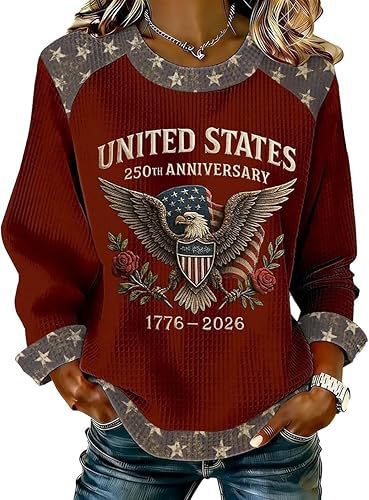 Women's Star Eagle Print Crewneck Sweatshirt