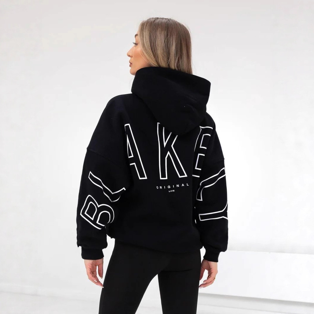 Women's Letter Print Hooded Sweatshirt