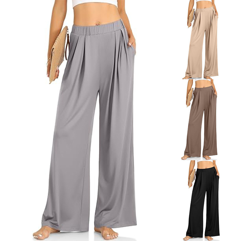Women's Loose Wide-Leg Yoga Pants Straight-Leg Casual Lounge Pants
