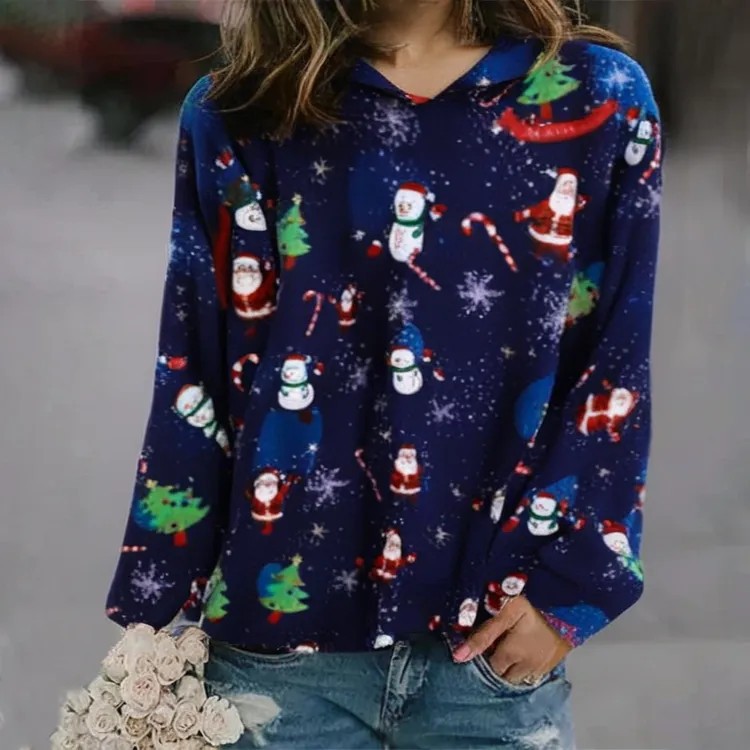 3D Print Women's Sweater Crewneck Pullover Casual Loose Long Sleeve Knit Top