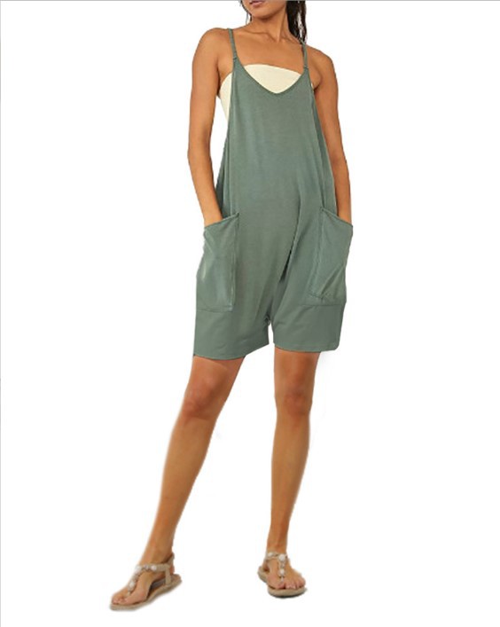Women's Sleeveless Zip Pocket Jumpsuit