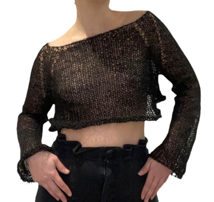 Women's Off-Shoulder Cutout Slimming Knit Sweater