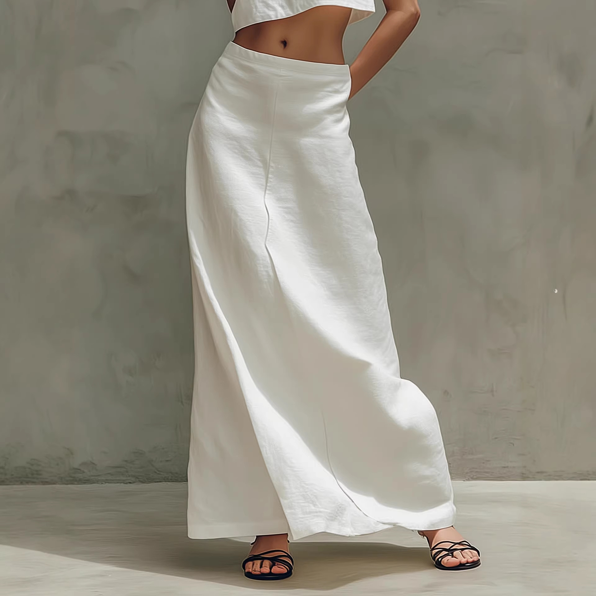 Sleeveless Top and Long Skirt Two-Piece Set