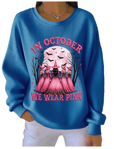 Halloween Bat Witch Print Crewneck Long-Sleeve Pullover Sweatshirt