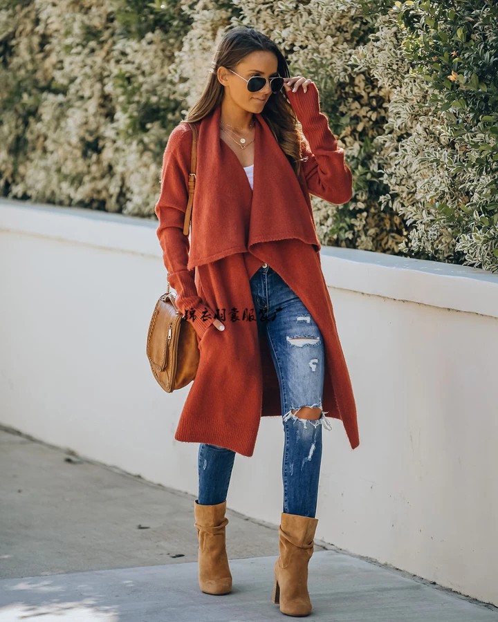 Plus Size Long Knit Cardigan Open Front Batwing Sleeve Hollow Out Solid