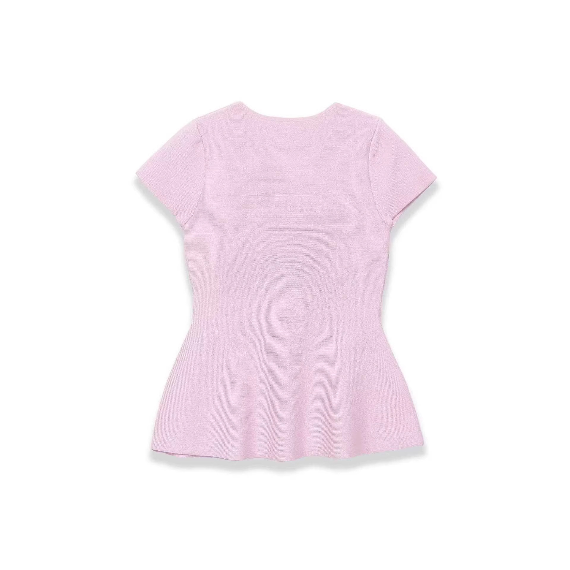 Women's Summer Round Neck Short Skirt Hem Knit Top