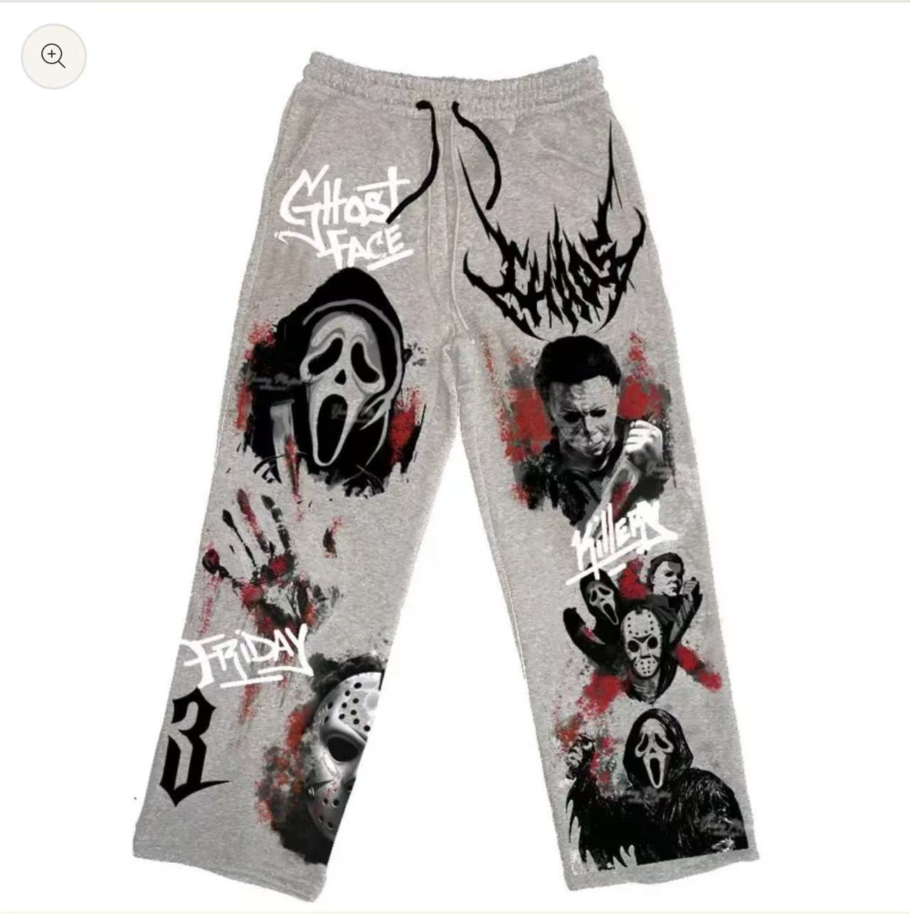 Women's Skull Print Straight-Leg Casual Pants