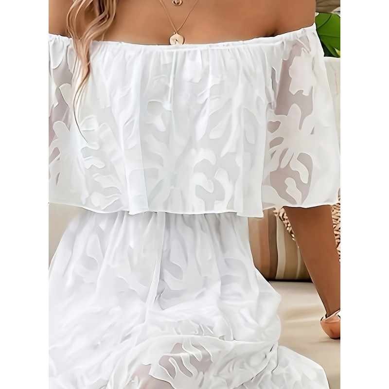 Solid Lace Sleeveless Long Dress