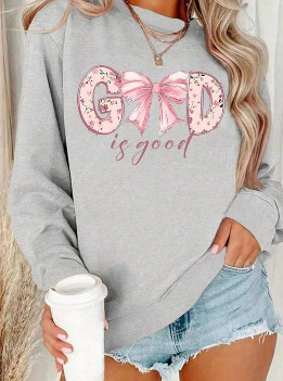 Women's Christmas Snowman Snowflake Print Crewneck Sweatshirt