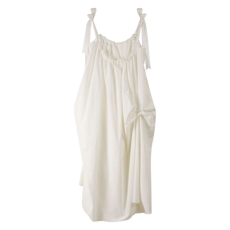 Bow Tie Strap Cami Dress Square Neck A-Line Midi