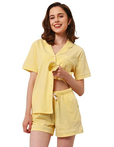 Women's Cuban Collar Short Sleeve Button Lounge Set