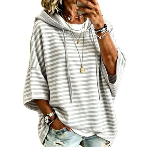 Women's Striped Print Casual Hoodie