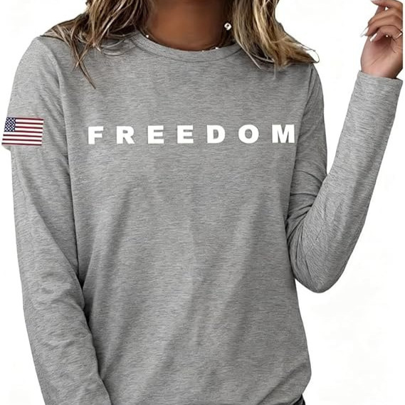 Women's Freedom American Print Crewneck Sweatshirt