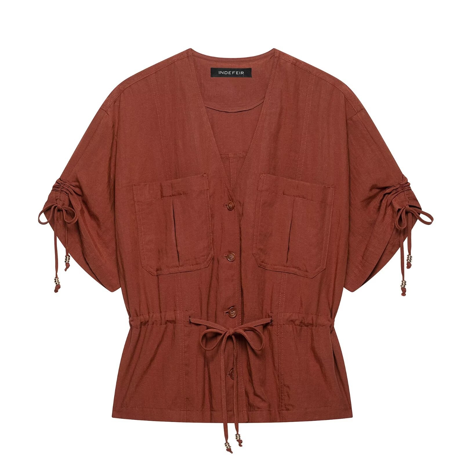 Women's Summer Short Sleeve Shirt and Shorts Two-Piece Set