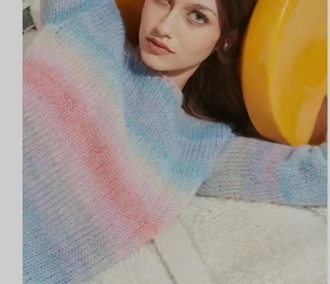 Trendy Color-Block Lazy Style Women's Sweater