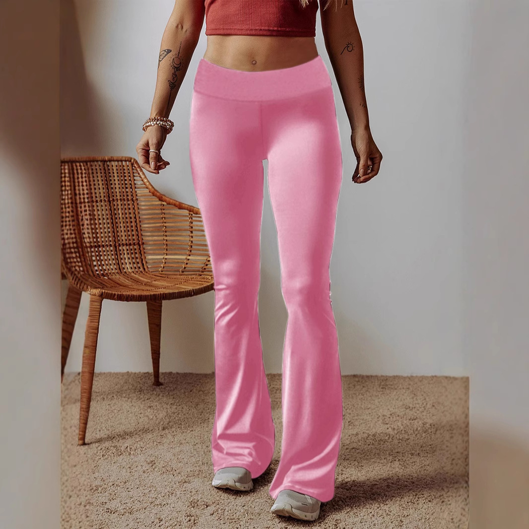 Solid Color High-Waist Skinny Pants