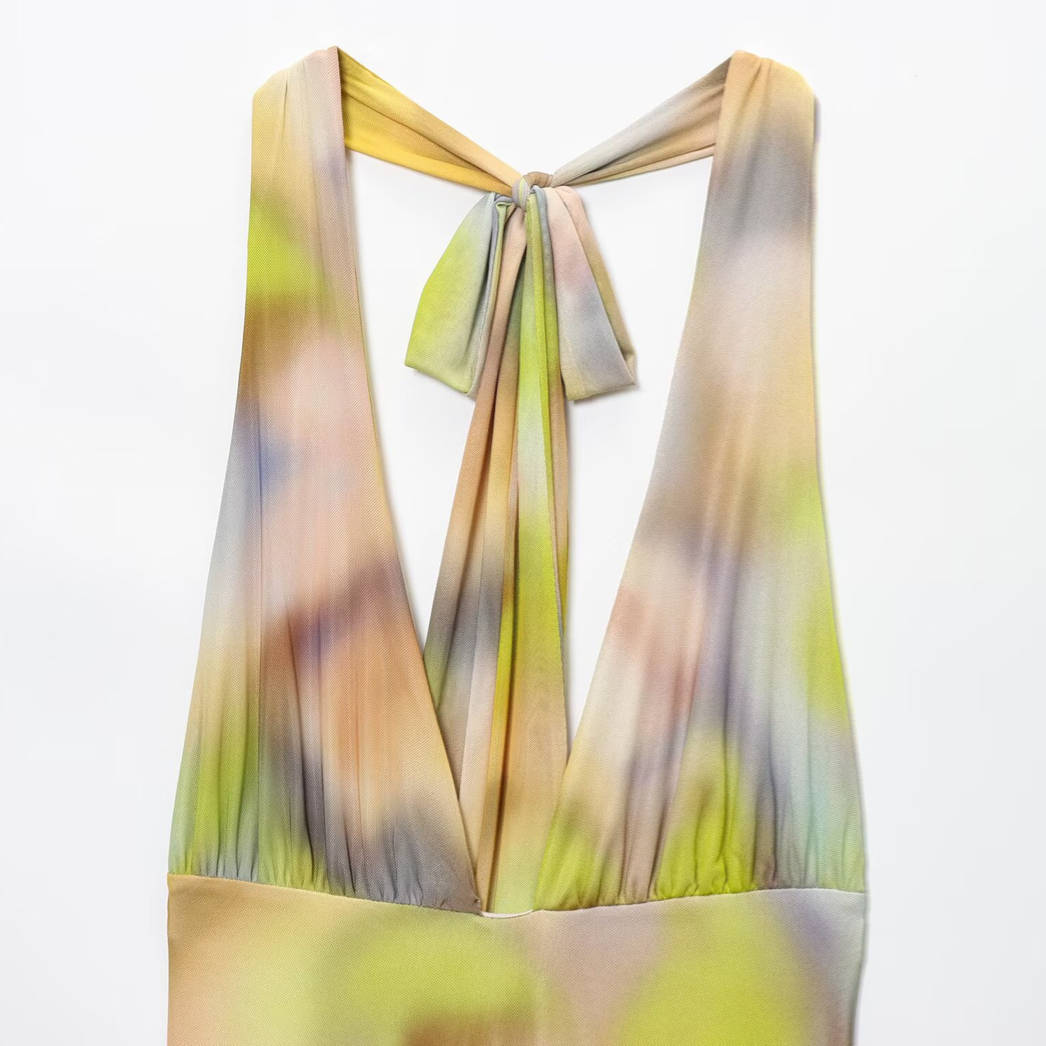 Women's ZA Print Mesh Halter Midi Dress