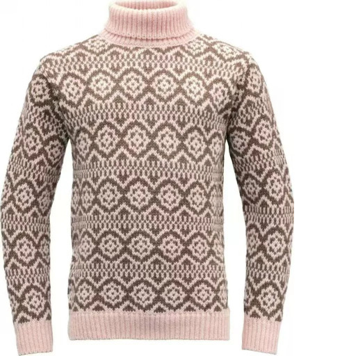 Men's Retro Argyle Turtleneck Sweater Loose Fit Pullover Knit