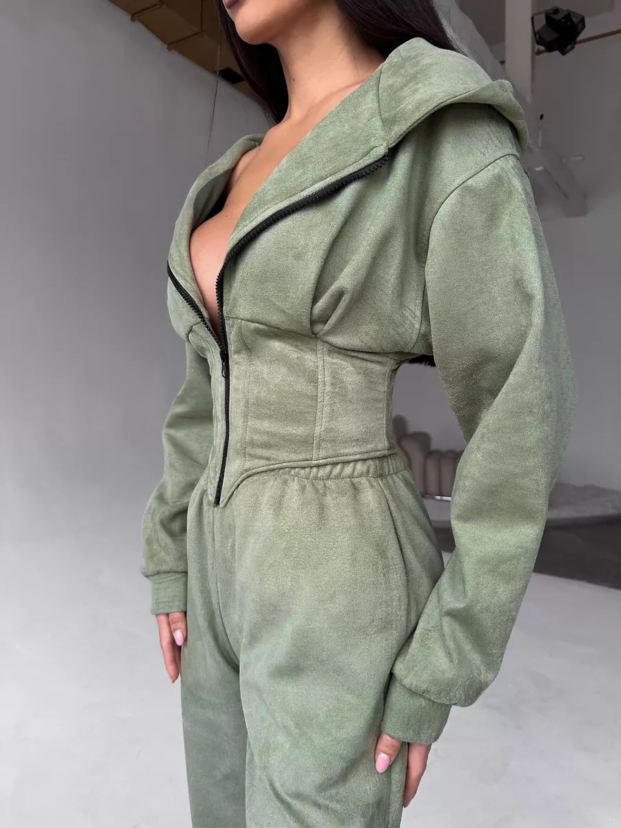 Women's Solid Color Hooded Waist-Cinched Sweatshirt and Pants Set Casual Two-Piece