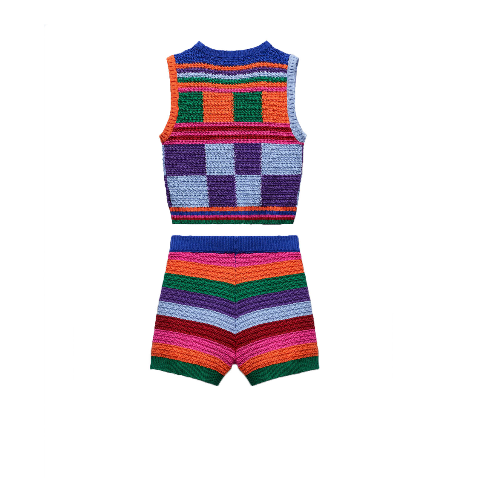 Women's Sleeveless High-Waist Knit Two-Piece Set