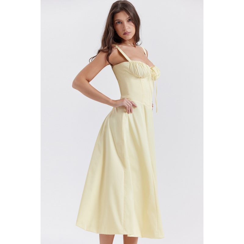 Women's Sleeveless A-Line Midi Dress Solid Color Commuter Style