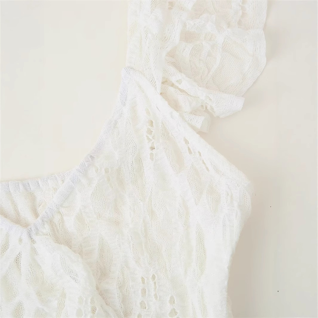 Elegant Lace Layered Dress with Belt
