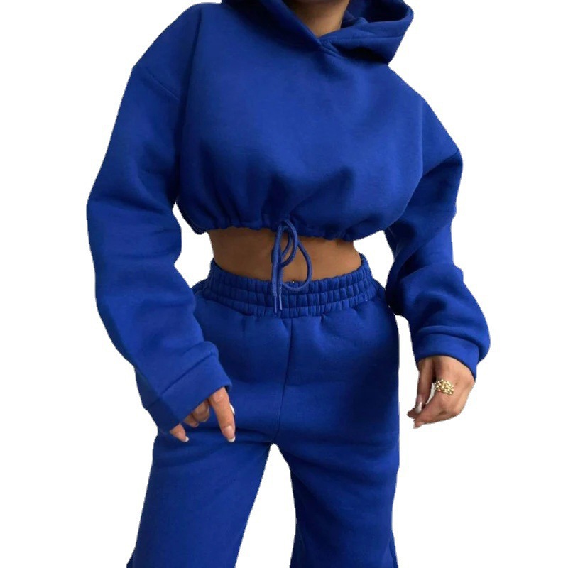 Women's Hooded Sweatshirt and Pants Two-Piece Set
