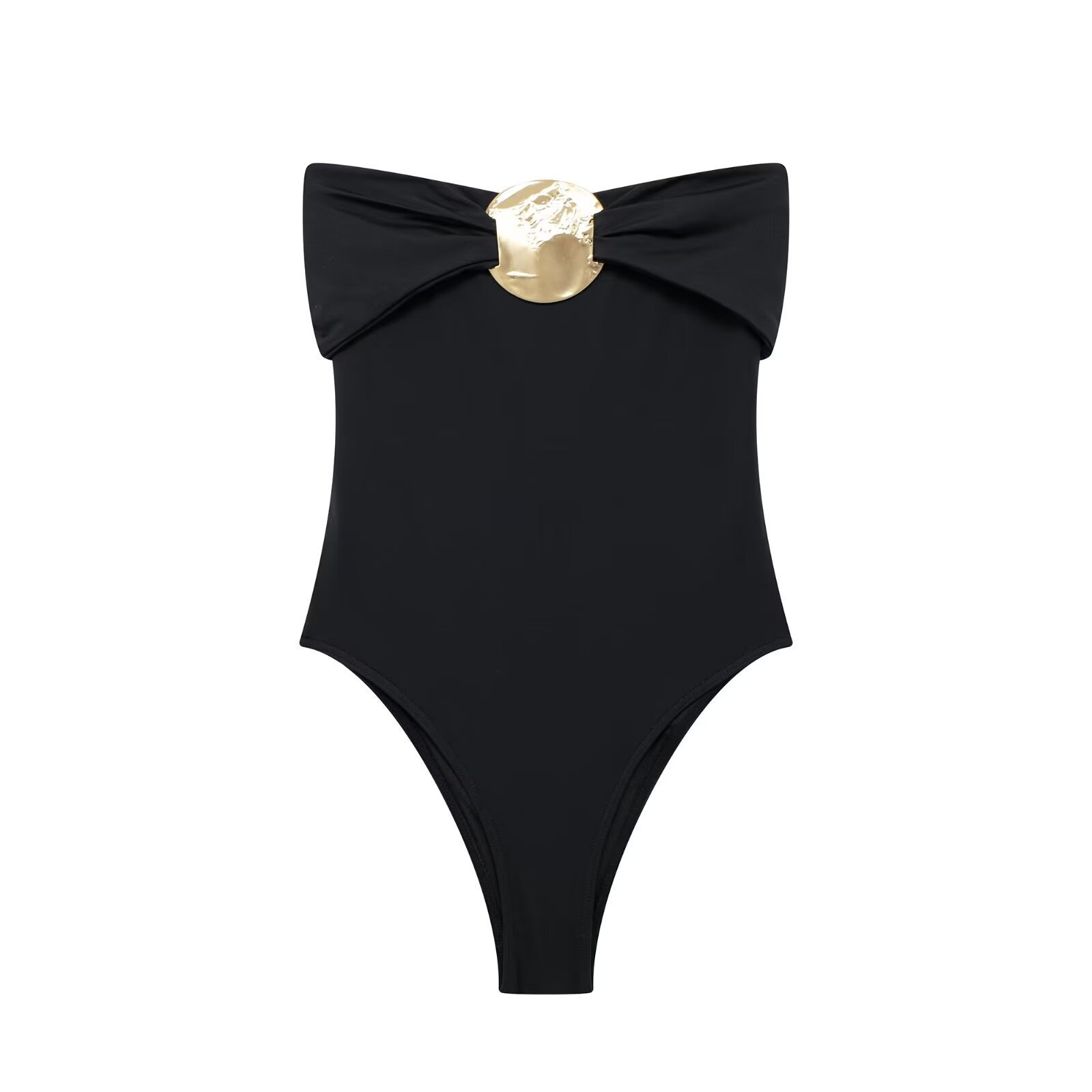 Metal-Trim One-Shoulder Slim Bodysuit